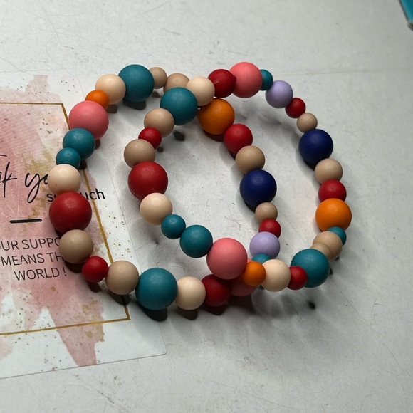 Colorful Matte Bead Bracelet Set - Picture 3 of 3
